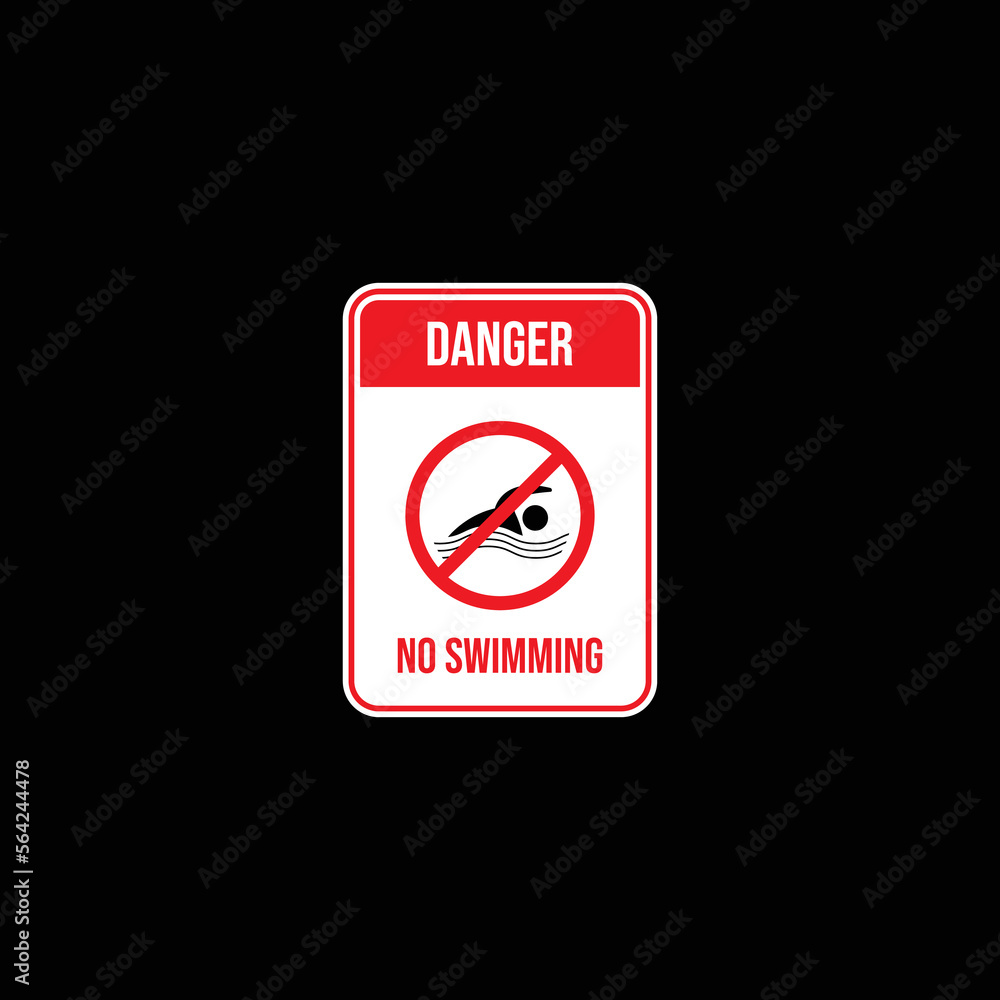 Danger no swimming sign board vector graphics Danger no swimming sign board vector graphics