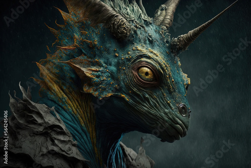 Monster 3d render, digital art illustration. Ai generated