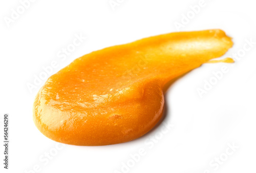 vegetable puree on white background