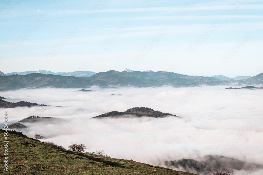 clouds covering the mountains