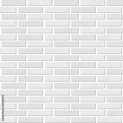 White brick wall on isolated background. Vector illustration. 