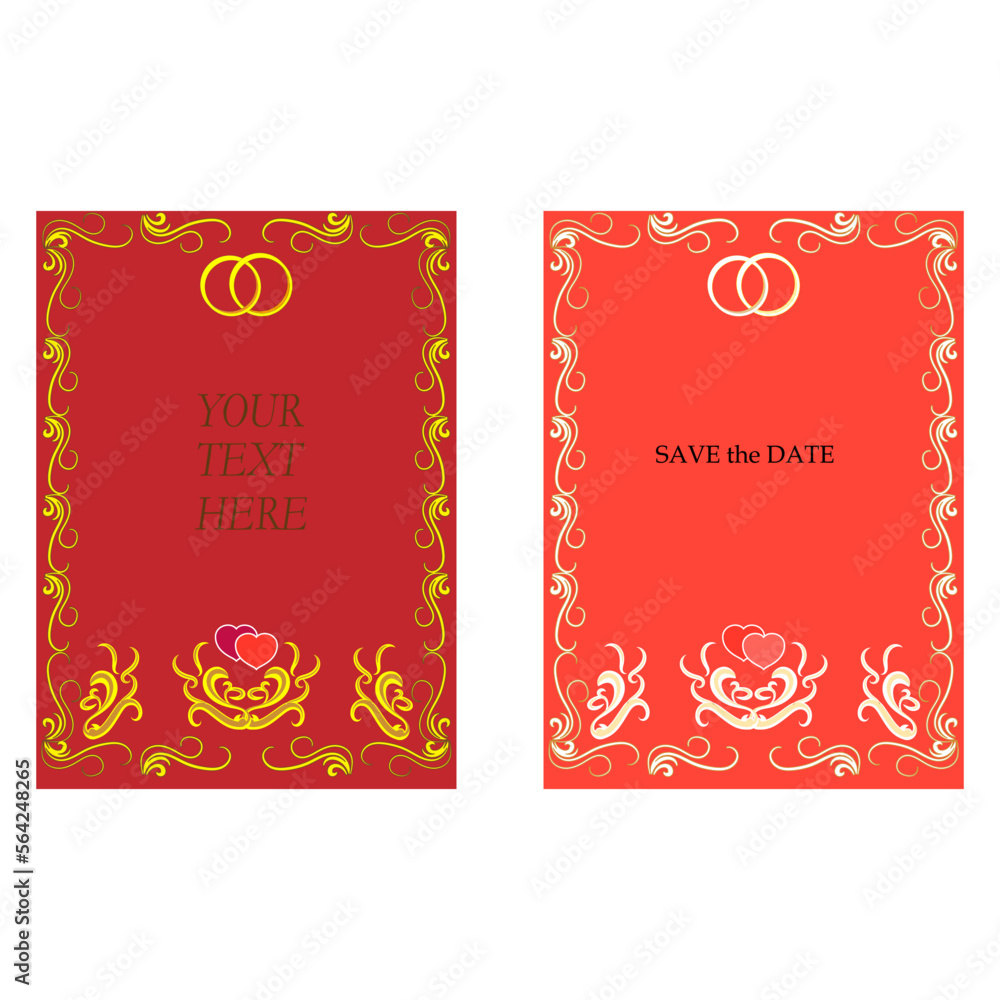 Frame of golden floral ornament abstract monogram Frame of golden floral ornament abstract monogram