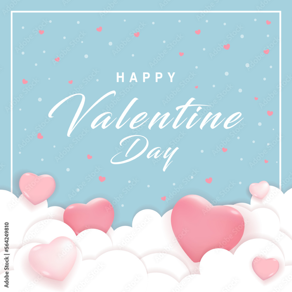 Valentine's day concept posters set. Vector illustration. red and pink paper hearts with frame on geometric background. Cute love sale banners or greeting cards. love romantic happy graphic design