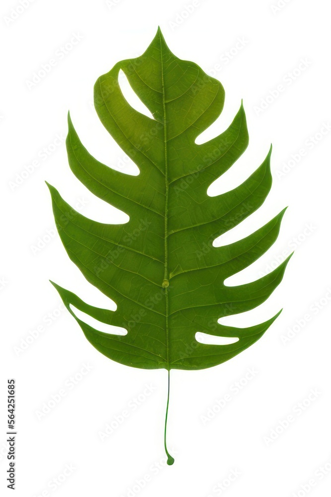 big leaf on white background created with Generative AI big leaf on white background created with Generative AI