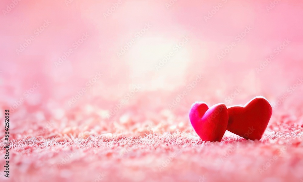 Obraz premium Red Heart shapes for valentines day background created with Generative AI