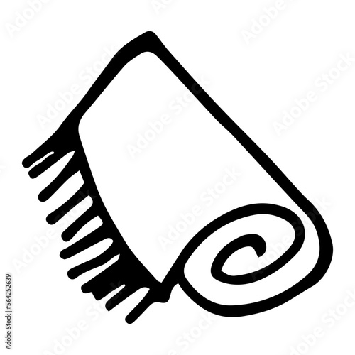 Rolled blanked doodle style vector illustration isolated on white