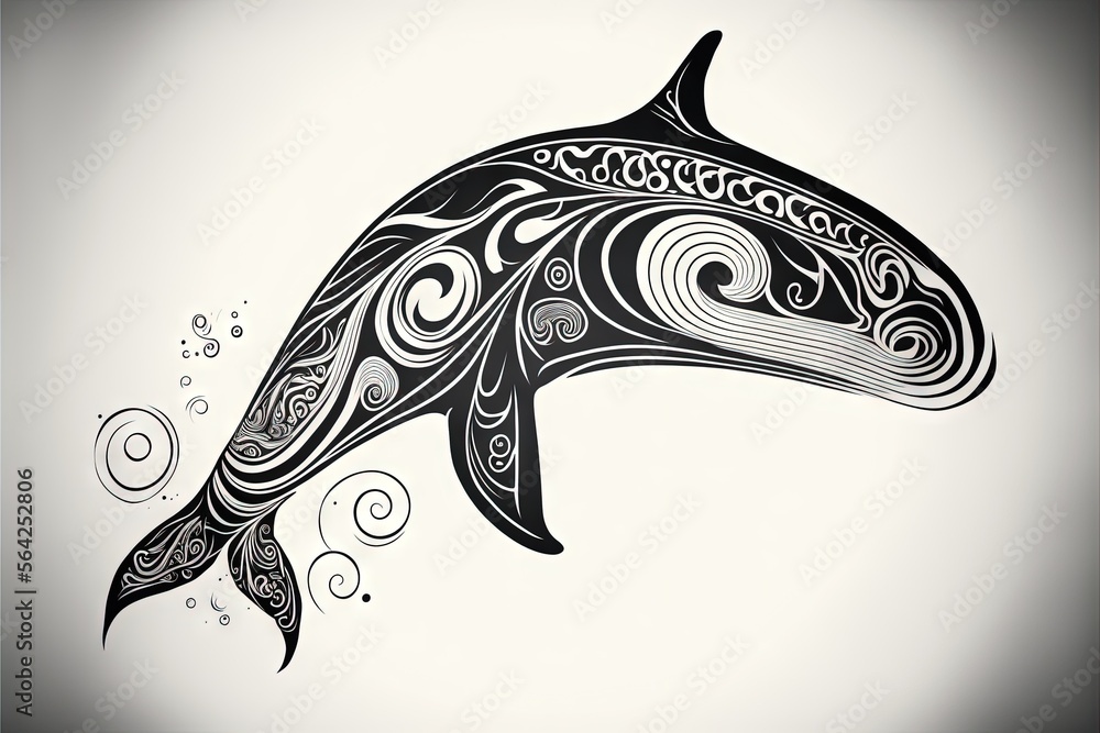 maori tribal whale sketch Polynesian tattoo pattern illustration ...