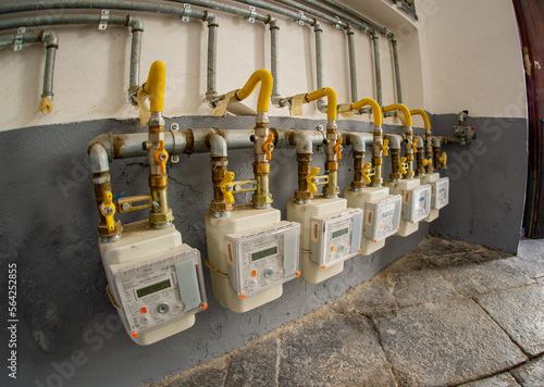 Wall-mounted gas meters