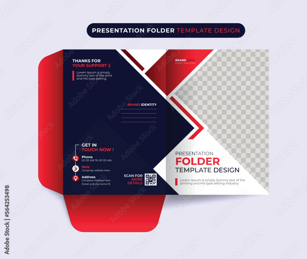 professional presentation folder cover template layout design Stock