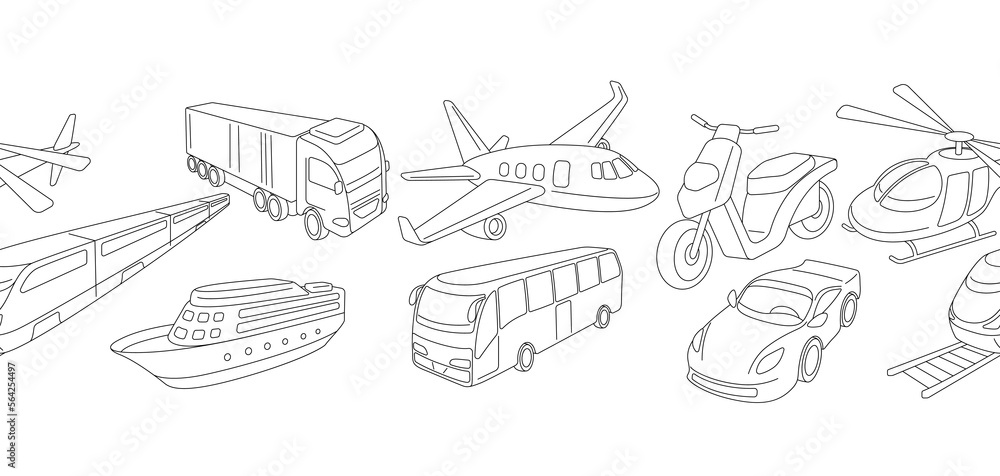 Fototapeta premium Transportation seamless pattern. Business or industrial image.
