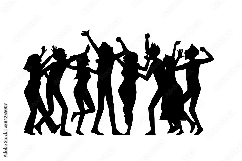 Fototapeta premium cheering people_shadow_002