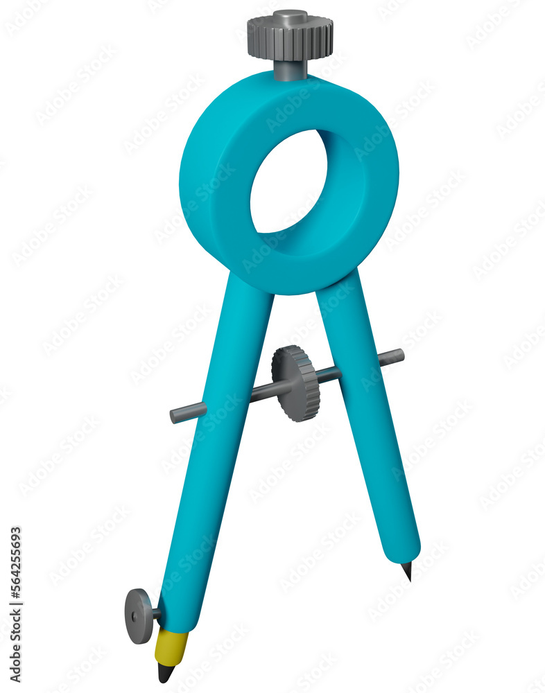 Drawing compass 3d illustration. Education concept with 3d school compass illustration Drawing compass 3d illustration. Education concept with 3d school compass illustration
