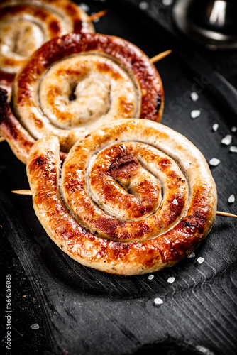 Aromatic grilled sausages with a ruddy crust. 