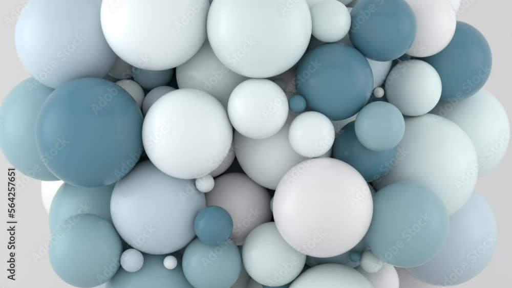 Loop 3D animation of blue and white spheres floating satisfying video Loop 3D animation of blue and white spheres floating satisfying video