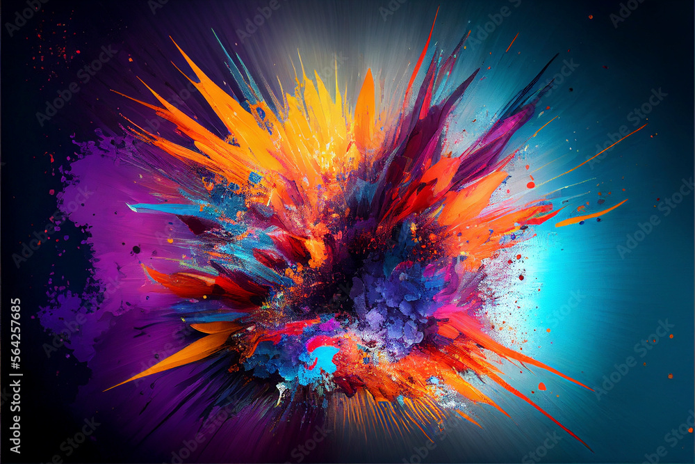 Color explosion Abstract oil painting Generative Ai Stock Illustration Adobe Stock