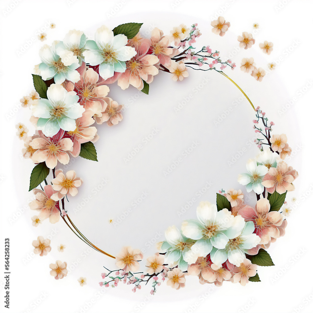 Obraz premium Sakura / Cherry Blossom Frames - Generative AI