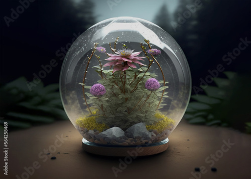 Atemberaubend schöne Terrarium super realistische natürliche Blume mit einem natürlichen Licht im Glas