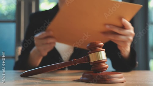 Wallpaper Mural Business and lawyers discussing contract papers with brass scale on desk in office. Law, legal services, advice, justice and law concept picture with film grain effect Torontodigital.ca