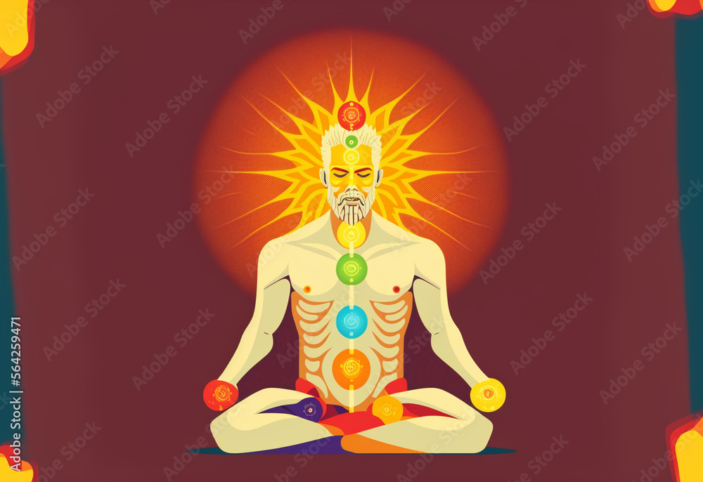 Chakras in human body. Meditation.. Chakras in human body. Meditation..