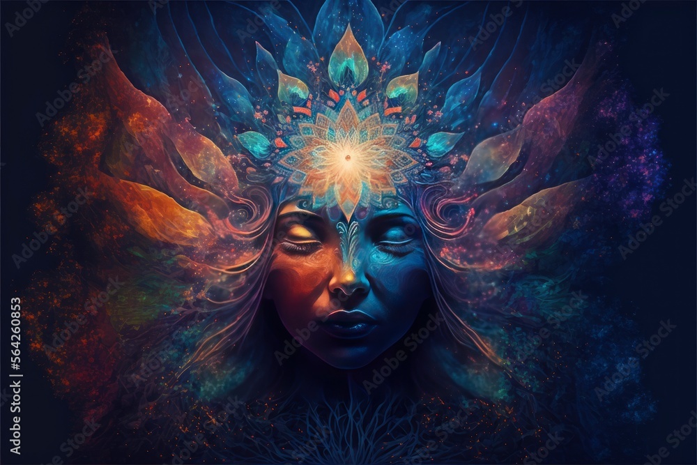 Euphoria dreamy aura calming psychedelic spirituality illustration