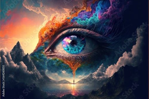 Euphoria dreamy aura calming psychedelic spirituality illustration