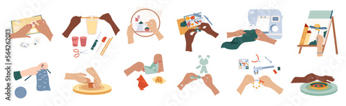 Handicraft Flat Icon Set