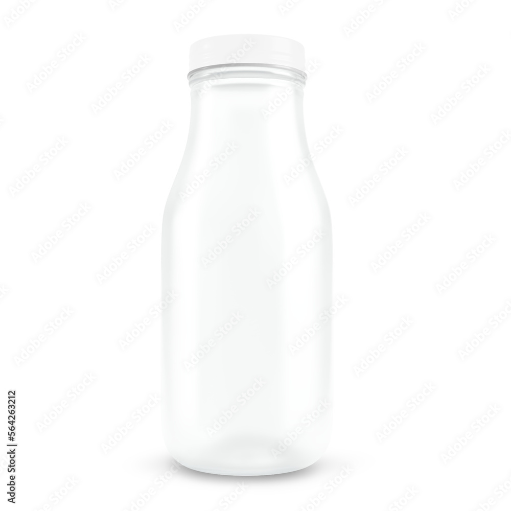 Transparent glass bottle mockup isolated Transparent glass bottle mockup isolated