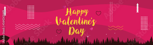 Valentine's day background with product display and in decorative style