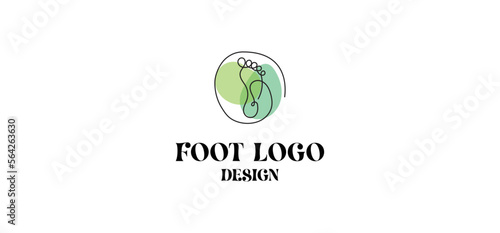creative monoline logo of the foot. Luxurious monoline brand identity design.
