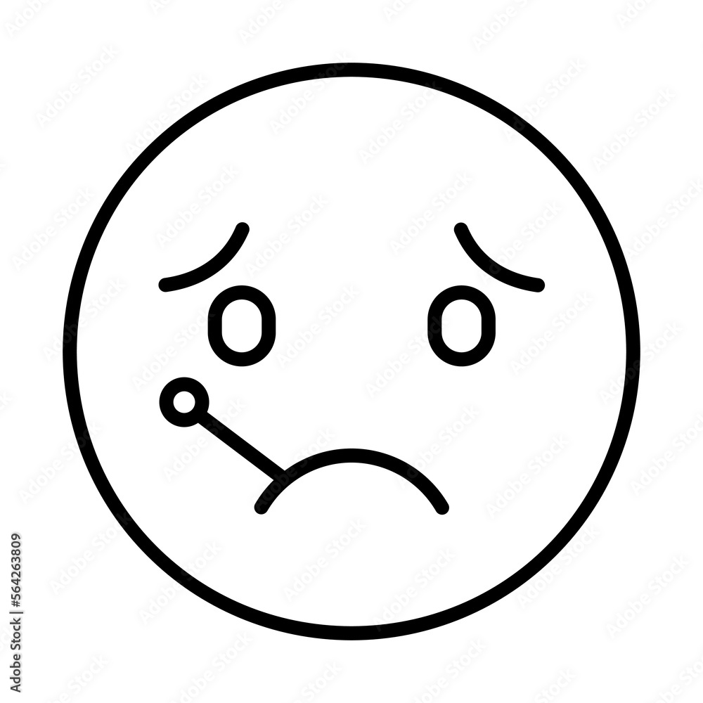 Sick Emoji, Emoticon Icon Logo Design Vector Template Illustration Sign And Symbol Pixels Perfect Sick Emoji, Emoticon Icon Logo Design Vector Template Illustration Sign And Symbol Pixels Perfect