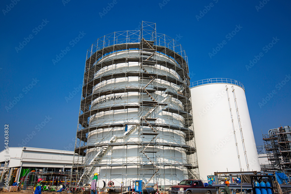 New construction chemical industry tank scaffolding storage white carbon steel