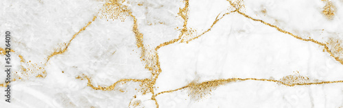 White gold marble luxury texture golden line pattern abstract background. Panoramic Marbling texture design for Banner, invitation, wallpaper, headers, website, print ads, packaging design template.