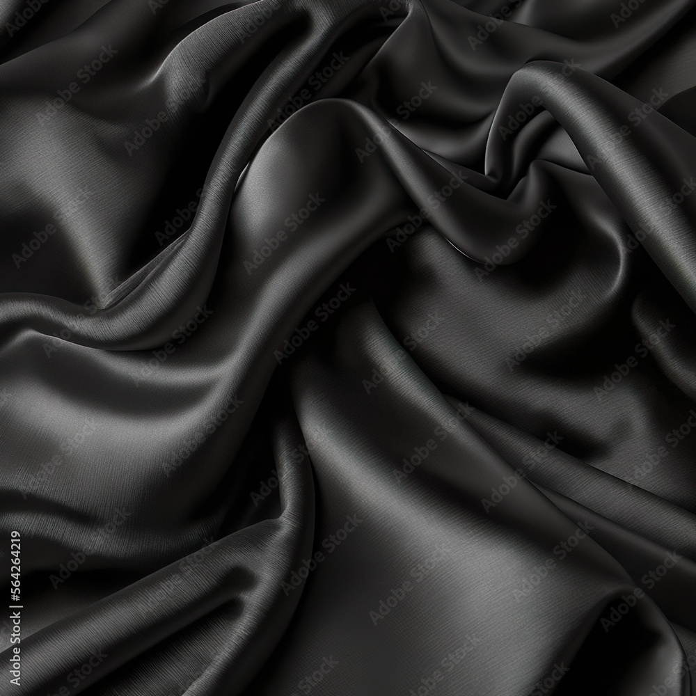 Obraz premium Black silk fabric texture