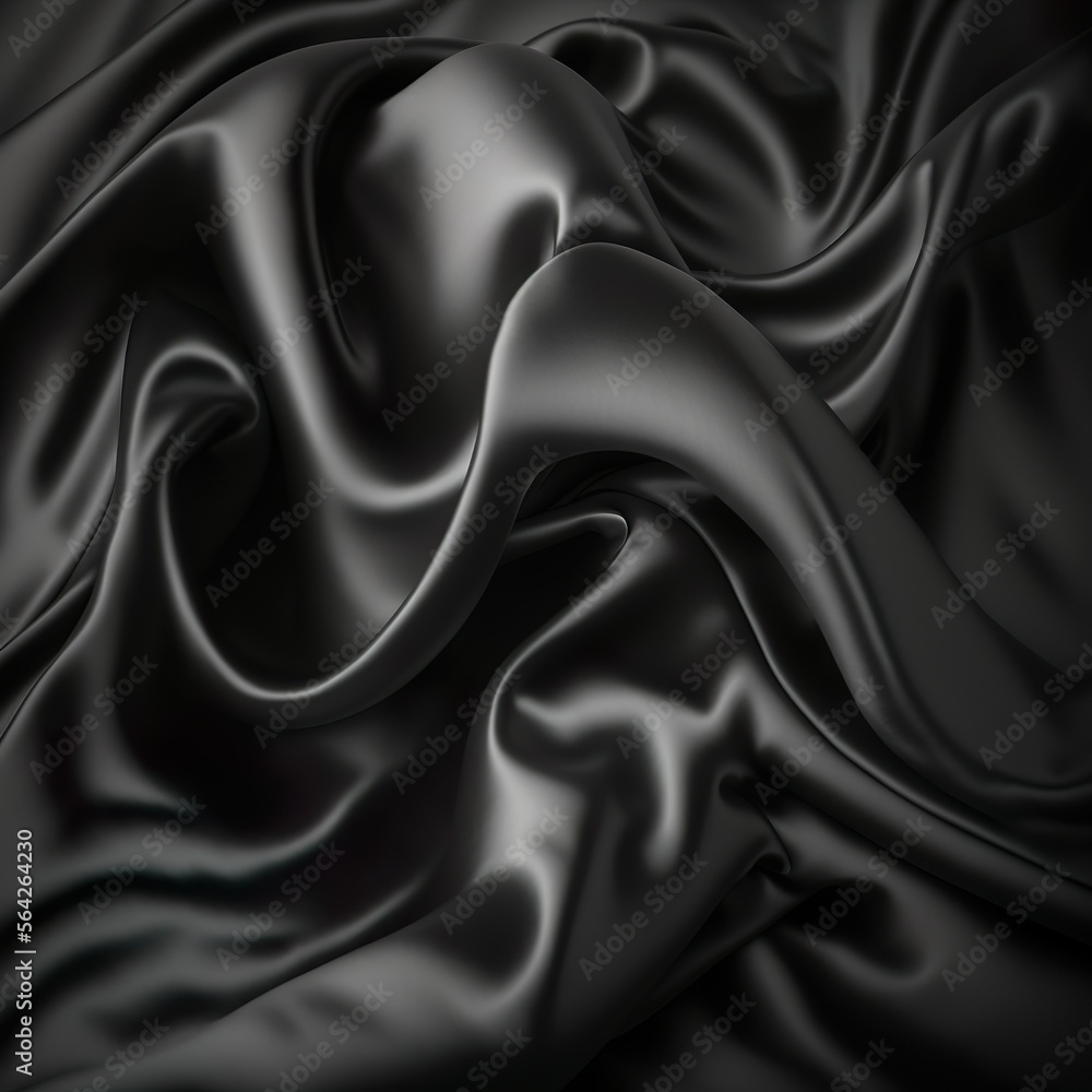 Obraz premium Black silk fabric texture