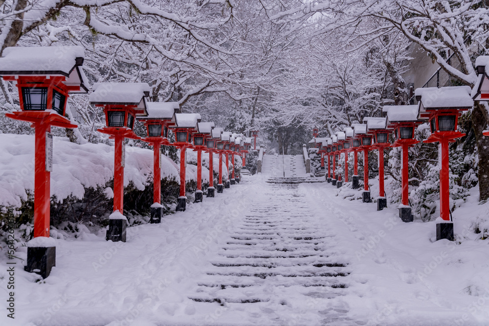 Naklejka premium 雪景色