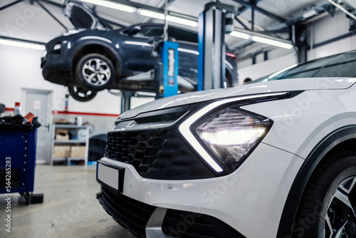 Selective focus on a car ready for maintenance at mechanic's shop. © dusanpetkovic1