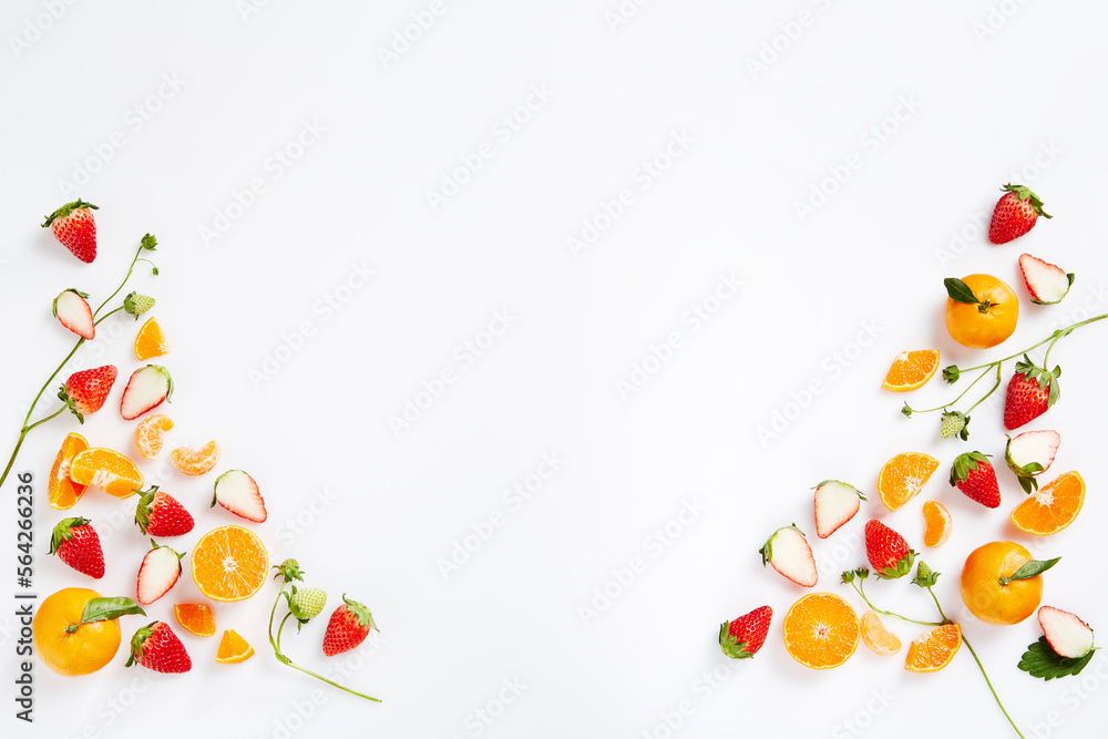 딸기, 오렌지, 감귤 등 맛있고 신선한 과일로 만든 편집이미지 합성소스 딸기, 오렌지, 감귤 등 맛있고 신선한 과일로 만든 편집이미지 합성소스