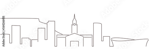 Cape Town Dark Line Simple Minimalist Skyline With White Background