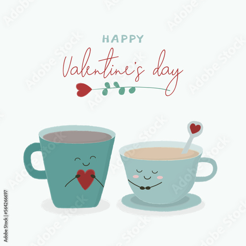 Cup with heart line and solid icon. Romantic Coffee cup illustration isolated on white. Hot drink cup with a heart shape steaming outline style design.