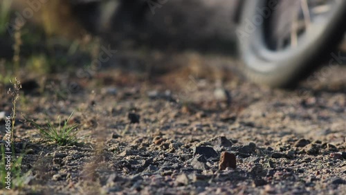 Wallpaper Mural Bicycle drifting full speed in slow motion on rocky ground. Torontodigital.ca