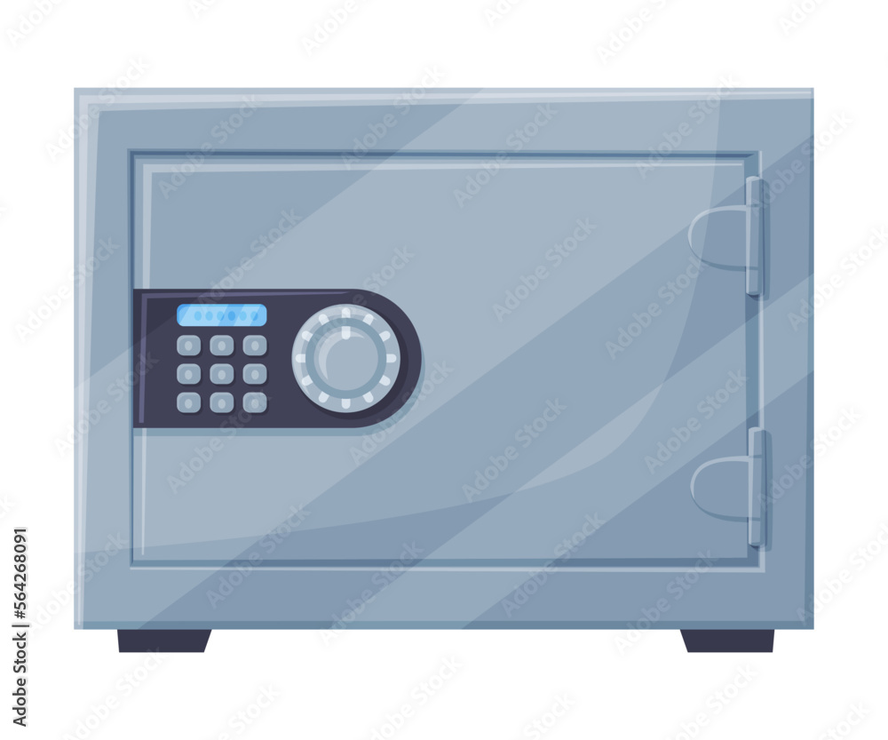 Closed Metal Safe or Strongbox for Securing Valuable Object Vector Illustration Closed Metal Safe or Strongbox for Securing Valuable Object Vector Illustration