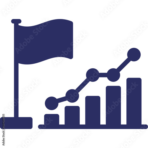 Business growth, flag  Vector Icon which can easily modify or edit

