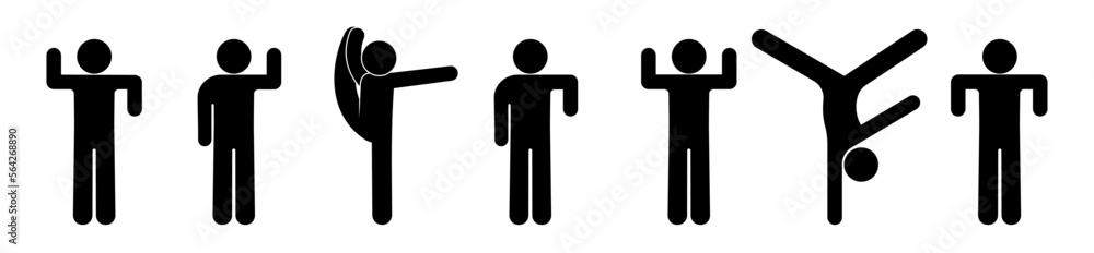 man icon, set of human silhouettes man icon, set of human silhouettes