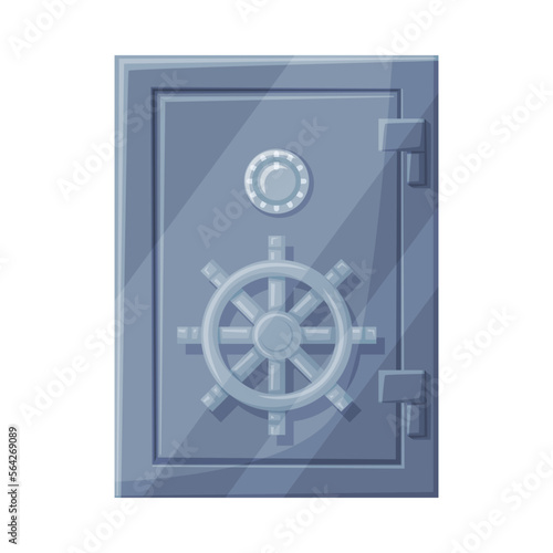 Closed Metal Safe or Strongbox for Securing Valuable Object Vector Illustration