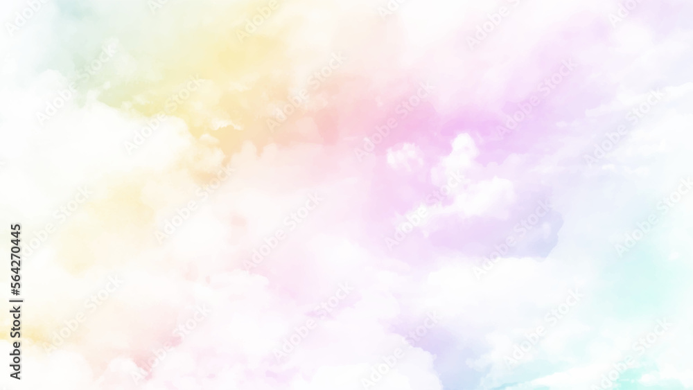 Sky and clouds in pastel tones for graphic design or wallpaper. Colorful natural in the romantic love concept. Fluffy soft background in vintage style.