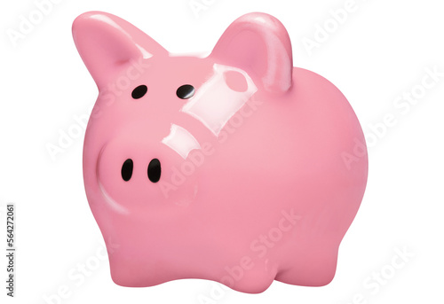 Close-up of pink piggy bank cut out
