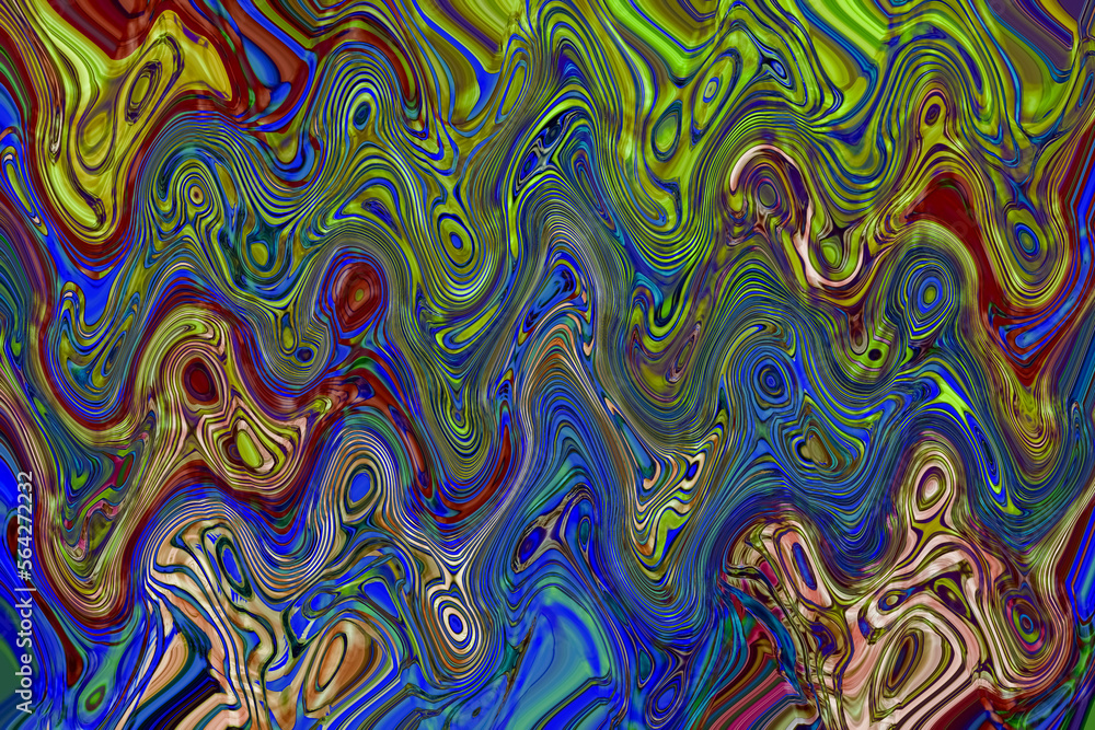 Distorted photo, abstract background in blue-green tones. Psychedelic design. Distorted photo, abstract background in blue-green tones. Psychedelic design.