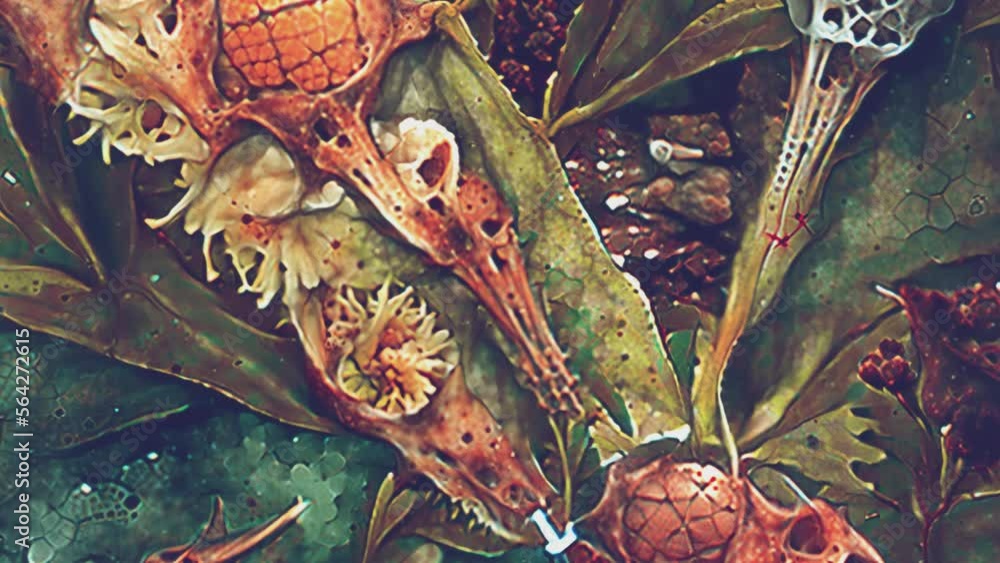 AI generated NFT crypto art of abstract flowers painting. Cubist digital image manipulation of an artificial intelligence.Cyberart travel into the mind concept.