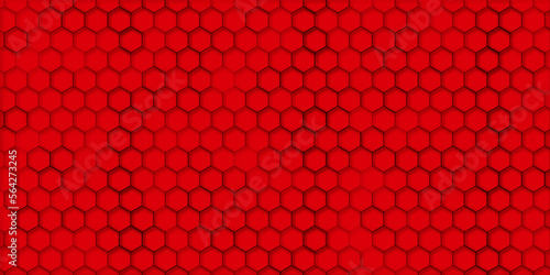 Honeycomb pattern. Abstract background in red color
