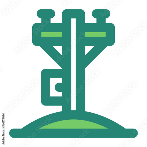 Electric Pole Green Style Icon  vector design and illustration template photo